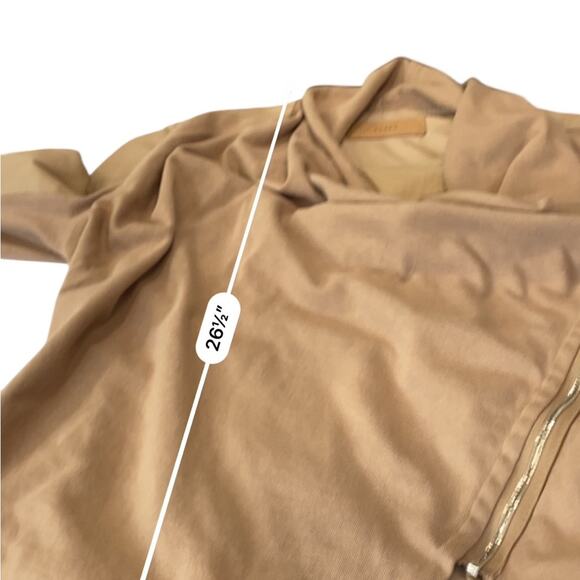 Blank NYC Womens Tan Drape Moto Jacket Asymmetrical Zip Biker Size SMALL - Picture 8 of 10